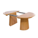 Ensemble de salle à manger extensible 5 pièces Christopher Knight Home Bennett Mid-Century Modern en bois avec table et 4 chaises rembourrées à dossier en rotin