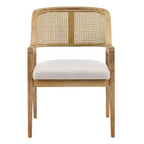 Ensemble de salle à manger extensible 5 pièces Christopher Knight Home Bennett Mid-Century Modern en bois avec table et 4 chaises rembourrées à dossier en rotin