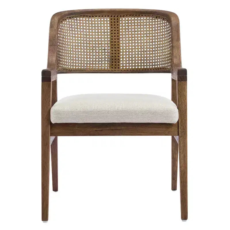 Ensemble de salle à manger extensible 5 pièces Christopher Knight Home Bennett Mid-Century Modern en bois avec table et 4 chaises rembourrées à dossier en rotin