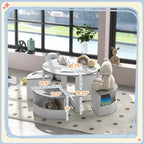 Ensemble table et chaises pour enfants Qaba, ensemble table et chaises pour tout-petits 5 pièces avec rangement pour l'art, l'artisanat, le dessin, la salle de jeux, la salle de classe, la crèche, gris