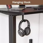 Bureau debout réglable en hauteur électrique, bureau d'ordinateur assis-debout avec sac de rangement, préréglages de mémoire, poste de travail ergonomique pour bureau à domicile, 122 cm, noir