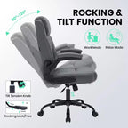 Chaise de bureau en cuir 350 LBS, chaise de bureau ergonomique à dossier haut, roulettes pivotantes à 360°, support lombaire, accoudoirs relevables, pour la maison, le bureau