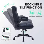 Chaise de bureau en cuir 350 LBS, chaise de bureau ergonomique à dossier haut, roulettes pivotantes à 360°, support lombaire, accoudoirs relevables, pour la maison, le bureau