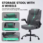 Chaise de bureau en cuir 350 LBS, chaise de bureau ergonomique à dossier haut, roulettes pivotantes à 360°, support lombaire, accoudoirs relevables, pour la maison, le bureau