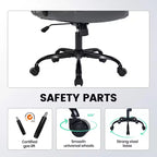 Chaise de bureau en cuir 350 LBS, chaise de bureau ergonomique à dossier haut, roulettes pivotantes à 360°, support lombaire, accoudoirs relevables, pour la maison, le bureau