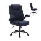 Leather Office Chair 350 LBS, Ergonomic High Back Executive Desk Chair, 360 Swivel Free Wheels, Lumbar Support, Turn-Up Arms, for Home, Office