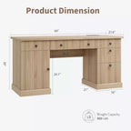 Rangement de bureau cannelé, bureau de direction moderne, bureau d'ordinateur en bois avec classeur et tiroirs pour bureau, salon, chambre à coucher