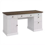 Rangement de bureau cannelé, bureau de direction moderne, bureau d'ordinateur en bois avec classeur et tiroirs pour bureau, salon, chambre à coucher