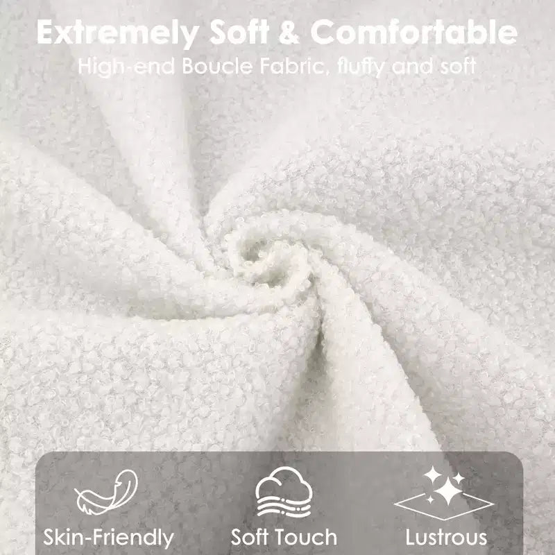 Cadre de lit plateforme double rembourré pour enfants – Tête de lit mignonne, douce ou en bouclette – Support de lattes en bois robuste – Silencieux, aucun sommier tapissier requis
