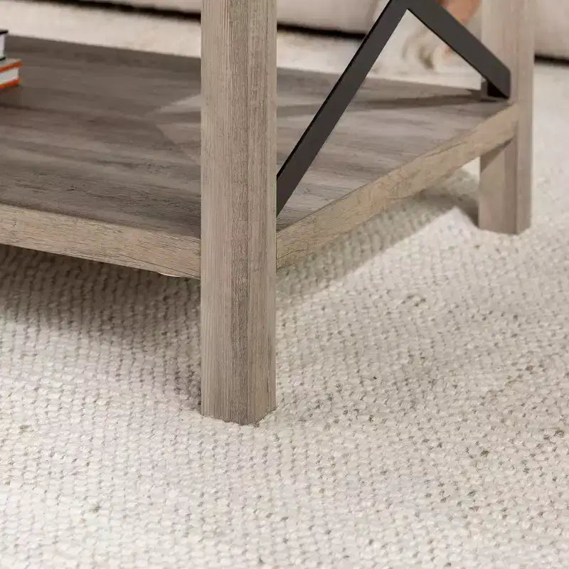 Table basse de ferme Metal-X avec étagère inférieure