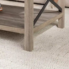Table basse de ferme Metal-X avec étagère inférieure