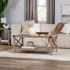 Table basse de ferme Metal-X avec étagère inférieure