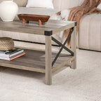 Table basse de ferme Metal-X avec étagère inférieure