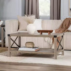Table basse de ferme Metal-X avec étagère inférieure