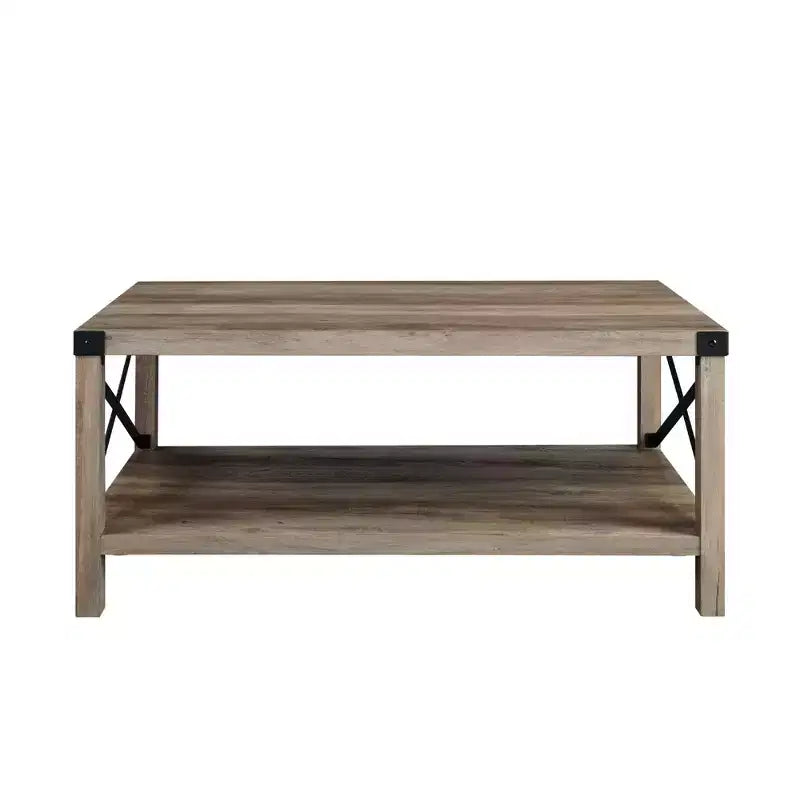 Table basse de ferme Metal-X avec étagère inférieure