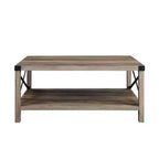 Table basse de ferme Metal-X avec étagère inférieure