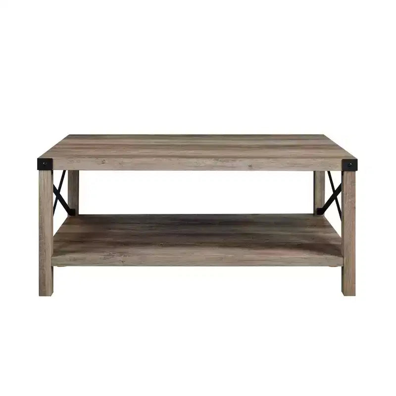 Table basse de ferme Metal-X avec étagère inférieure