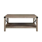 Table basse de ferme Metal-X avec étagère inférieure