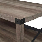 Table basse de ferme Metal-X avec étagère inférieure