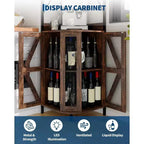 Meuble de bar d'angle Garvee à 5 niveaux, meuble à liqueurs de 181,6 cm de haut avec lumières LED pour la maison
