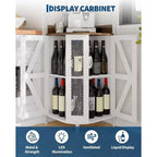 Meuble de bar d'angle Garvee à 5 niveaux, meuble à liqueurs de 181,6 cm de haut avec lumières LED pour la maison