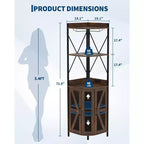 Meuble de bar d'angle Garvee à 5 niveaux, meuble à liqueurs de 181,6 cm de haut avec lumières LED pour la maison