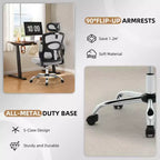 Chaise de bureau ergonomique, Chaise de bureau en maille à dossier haut avec appui-tête et support lombaire réglables, Chaise d'ordinateur pivotante à roulettes pour bureau à domicile, salle de jeux