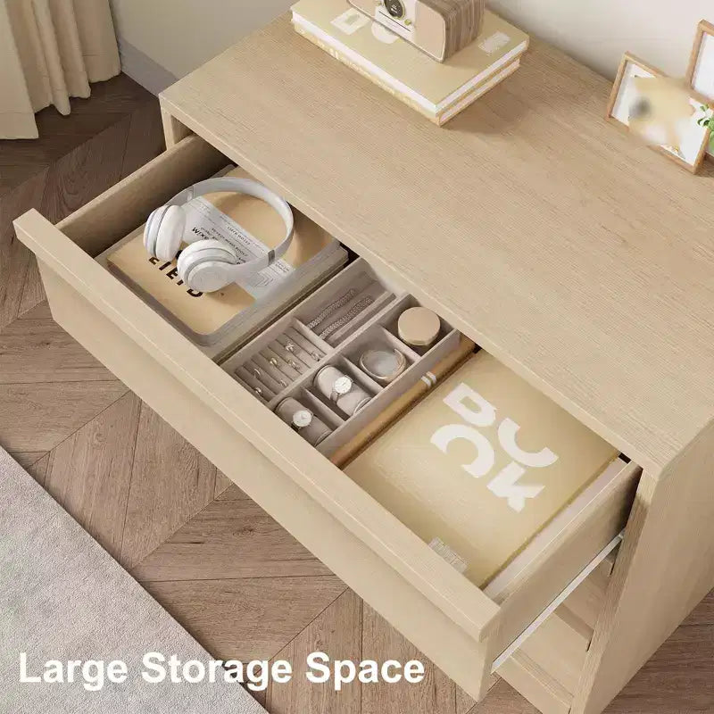 Table de chevet haute en chêne naturel - Table de chevet moderne pour chambre à coucher, chambre d'enfant et salon