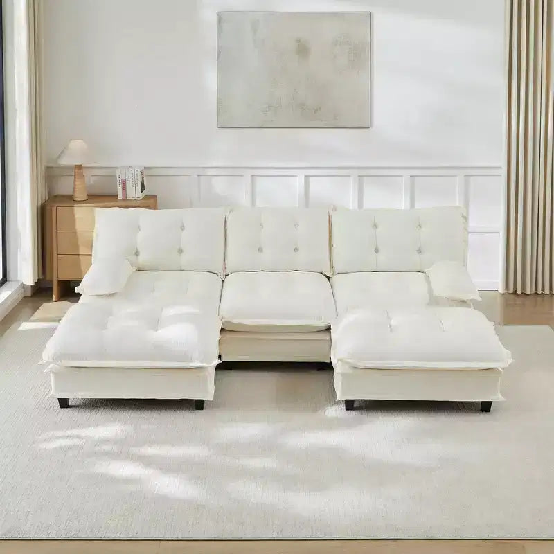 Canapé d'angle modulaire en chenille GDFStudio Havenridge 107 U