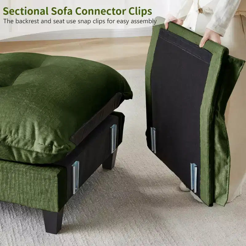 Canapé d'angle modulaire en chenille GDFStudio Havenridge 107 U