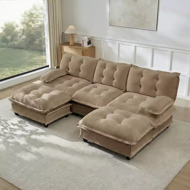 Canapé d'angle modulaire en chenille GDFStudio Havenridge 107 U
