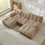 Canapé d'angle modulaire en chenille GDFStudio Havenridge 107 U
