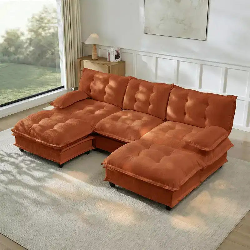 Canapé d'angle modulaire en chenille GDFStudio Havenridge 107 U