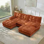 Canapé d'angle modulaire en chenille GDFStudio Havenridge 107 U