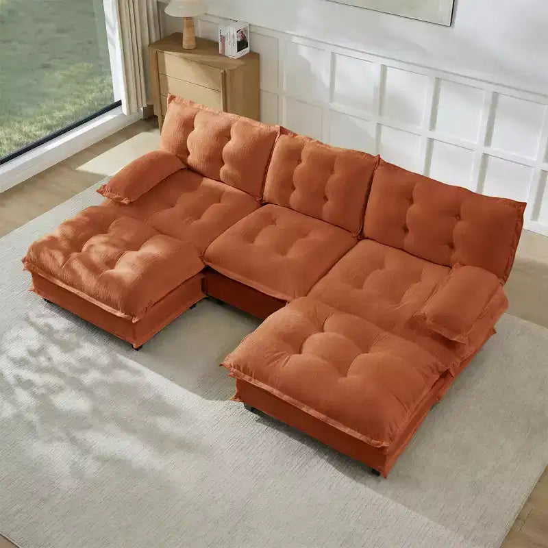 Canapé d'angle modulaire en chenille GDFStudio Havenridge 107 U