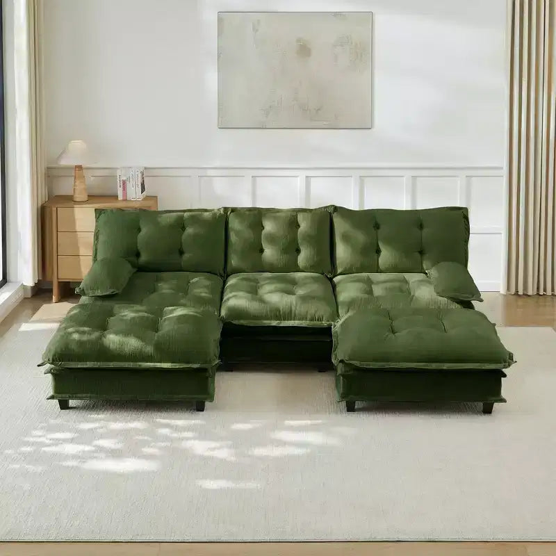 Canapé d'angle modulaire en chenille GDFStudio Havenridge 107 U