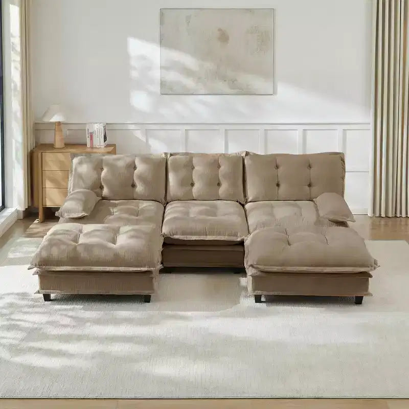 Canapé d'angle modulaire en chenille GDFStudio Havenridge 107 U
