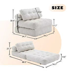 Canapé-lit de sol convertible en velours côtelé FurnitureR avec dossier réglable et oreillers, fauteuil-lit pliant moderne pour petits espaces, appartement, chambre d'amis