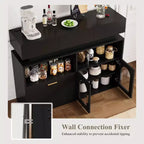 COZONY 55 Meuble Bar à Café avec 3 Tiroirs et Station de Chargement, Buffet de Cuisine avec Étagère Réglable