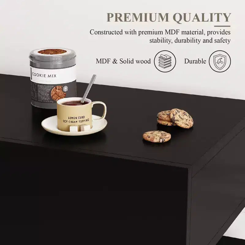 COZONY 55 Meuble Bar à Café avec 3 Tiroirs et Station de Chargement, Buffet de Cuisine avec Étagère Réglable