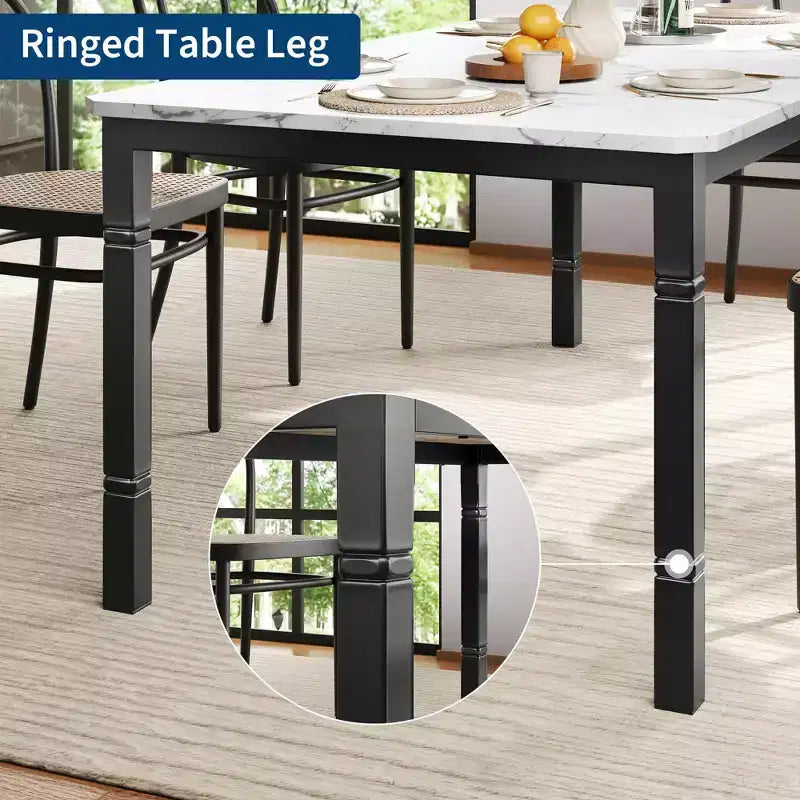 Table à manger industrielle pour 4 à 6 personnes, table de cuisine rectangulaire de 200 cm de long avec pieds en métal, table à manger robuste pour la cuisine, sans chaises