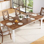 Table à manger industrielle pour 4 à 6 personnes, table de cuisine rectangulaire de 200 cm de long avec pieds en métal, table à manger robuste pour la cuisine, sans chaises