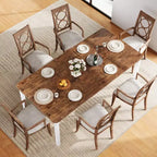 Table à manger industrielle pour 4 à 6 personnes, table de cuisine rectangulaire de 200 cm de long avec pieds en métal, table à manger robuste pour la cuisine, sans chaises