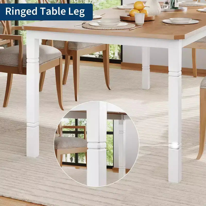 Table à manger industrielle pour 4 à 6 personnes, table de cuisine rectangulaire de 200 cm de long avec pieds en métal, table à manger robuste pour la cuisine, sans chaises