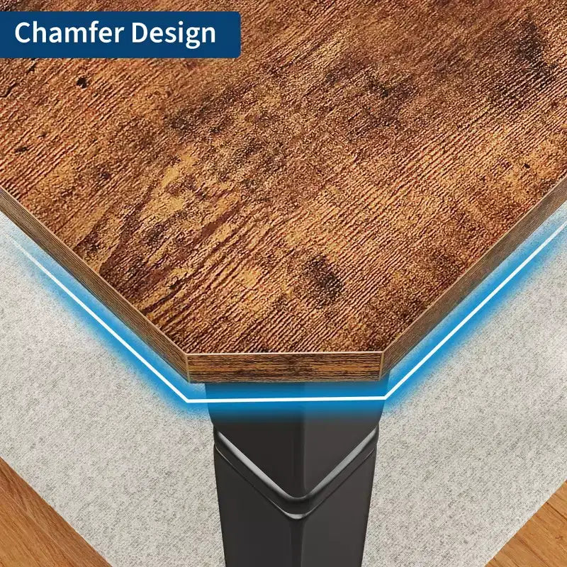 Table à manger industrielle pour 4 à 6 personnes, table de cuisine rectangulaire de 200 cm de long avec pieds en métal, table à manger robuste pour la cuisine, sans chaises
