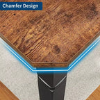 Table à manger industrielle pour 4 à 6 personnes, table de cuisine rectangulaire de 200 cm de long avec pieds en métal, table à manger robuste pour la cuisine, sans chaises