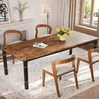 Industrial Dining Table for 4-6 People, 78.7L Rectangular Kitchen Table with Metal Legs, Heavy Duty Dinner Table for Kitchen, No Chairs