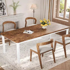 Table à manger industrielle pour 4 à 6 personnes, table de cuisine rectangulaire de 200 cm de long avec pieds en métal, table à manger robuste pour la cuisine, sans chaises