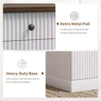 COZONY Bureau cannelé de 152,4 cm avec rangement, bureau de direction moderne avec station de charge et tiroirs de classement