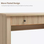 COZONY Bureau cannelé de 152,4 cm avec rangement, bureau de direction moderne avec station de charge et tiroirs de classement